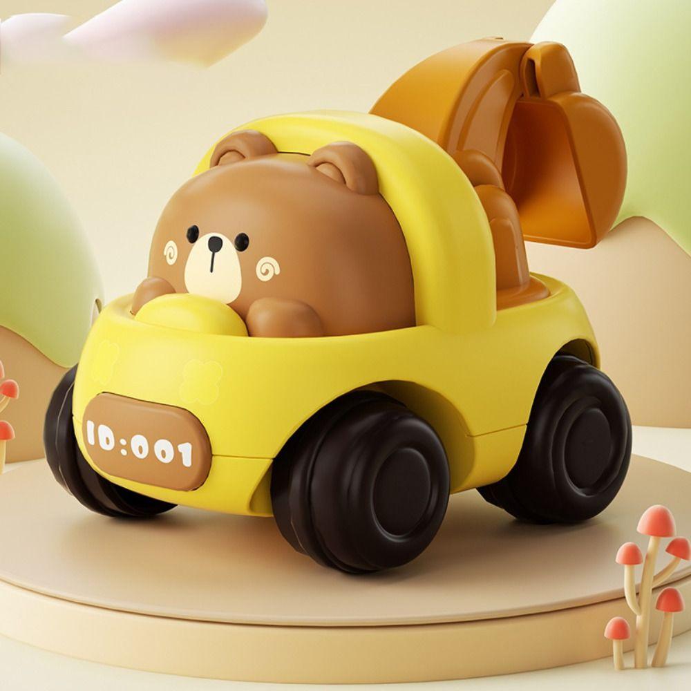 

1/4 шт. скользящая игрушка-животное инерционный толкатель для автомобиля, миксер, мультяшная детская игрушечная машинка, инженерная машинка, игрушка для детей