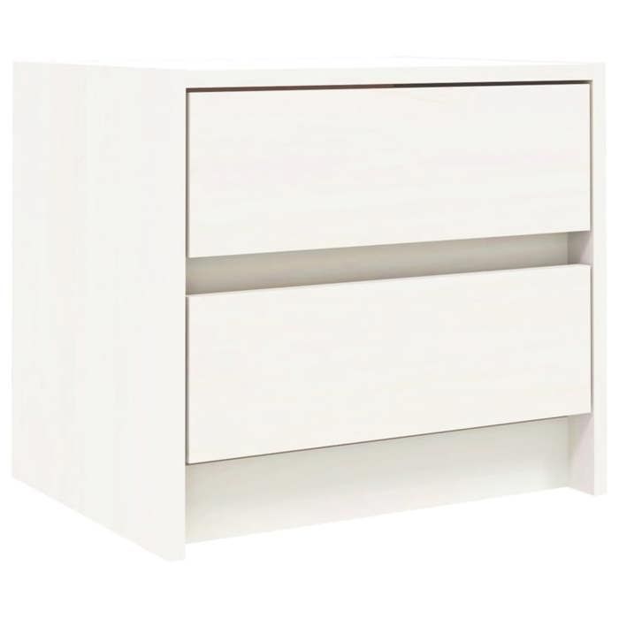 Maison Exclusive - White Bedside Table 40x31x35.5 Cm Solid Pine Wood
