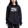 Anta Cartoon Print Drawstring Hoodie With Long Sleeves Unisex Tops Black 952238720-5