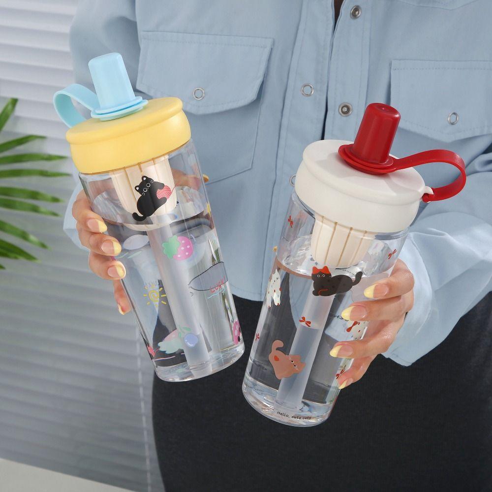 Portable 700ml Straw Cup Drinkware Animal Cup With Lid Straw Large Capacity Coffee Cup for Juice Milk