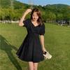 Yuli Cloth French Campanula Petite Puff Sleeve Backless Summer Dress for Women