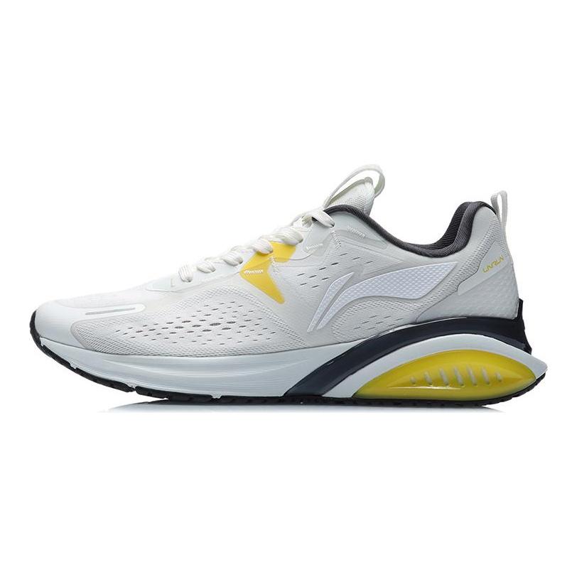 Li Ning Cushioning Slip Resistant Abrasion Resistant Low top Running Shoes Unisex Gray Yellow ARHR049-1