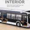 1:42 New Energy Bus Toys Cars Miniature Models Doors Can Opened Car Exquisite Interior Metal Vehicles for Toddler Kids Gifts