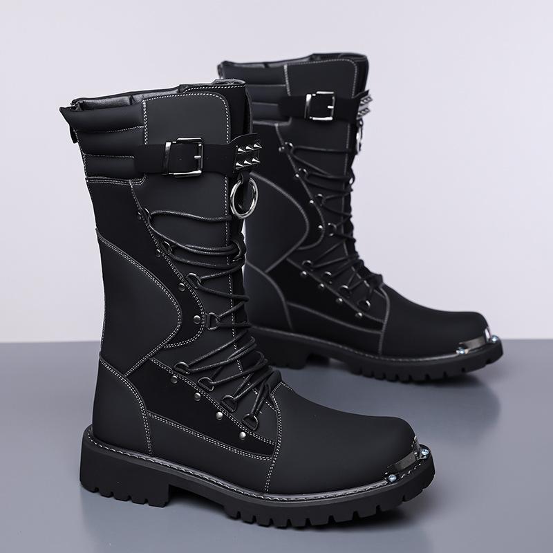 Luxury Men Boots High Quality Casual Leather Boot Fashion Long Tube Knight Boot Classic Western Cowboy Boots Men Motorcycle Boot