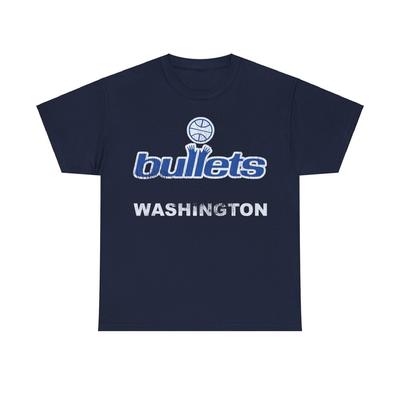 Washington Bullets Blue Logo Basketball Nostalgic Retro Tshirt