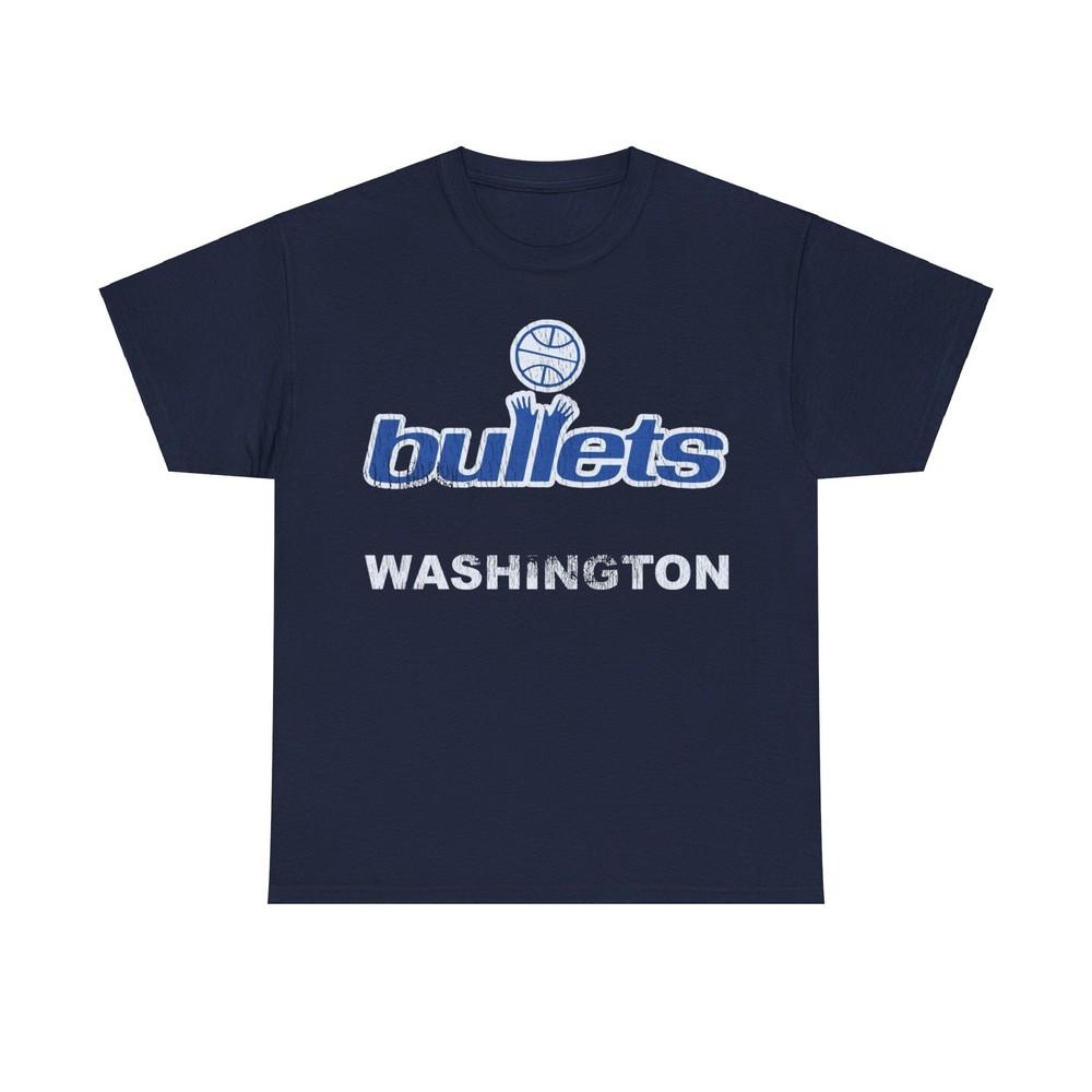 Washington Bullets Blue Logo Basketball Nostalgic Retro Tshirt XXXXL