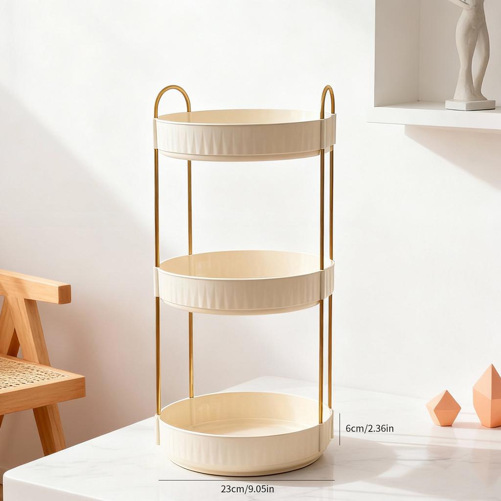 1/2/3 Tiers 360° Rotation Spice Rack Kitchen Storage Organzier Multi-functional Countertop Seasoning Jar Storage Rack