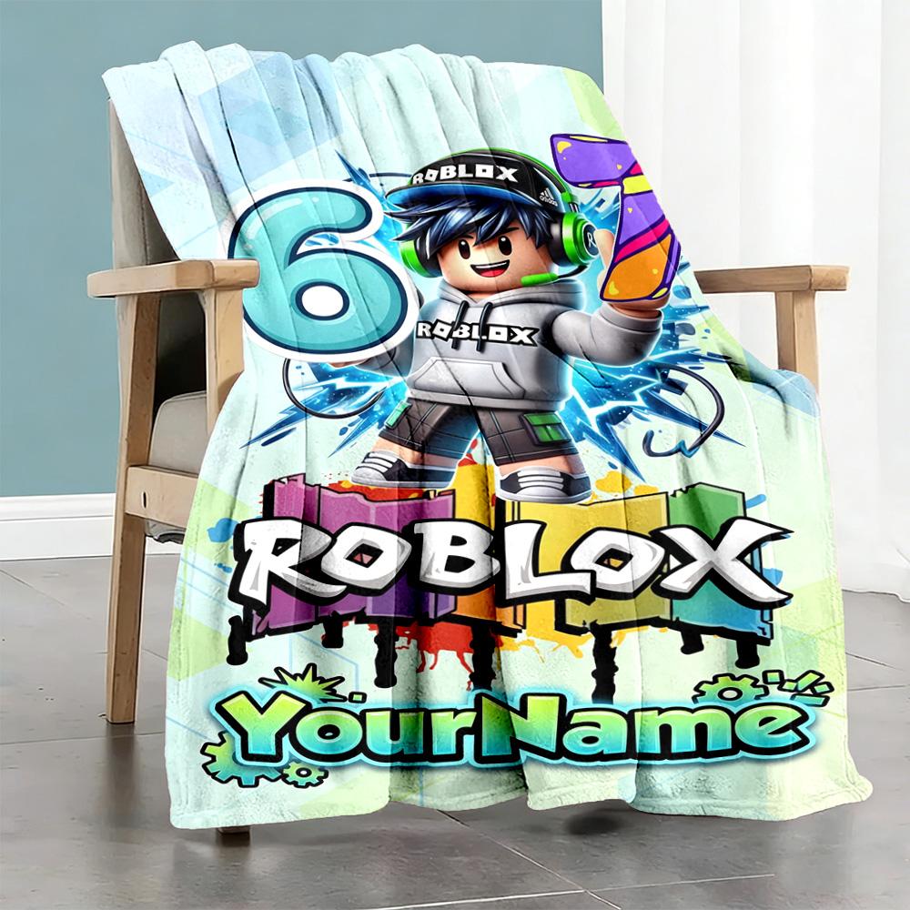 Roblox 306 Customize Your Name Blanket Lightweight Customizable Blanket Ultra-Soft for Bedding Couch Seaside Office Ideal for All Seasons