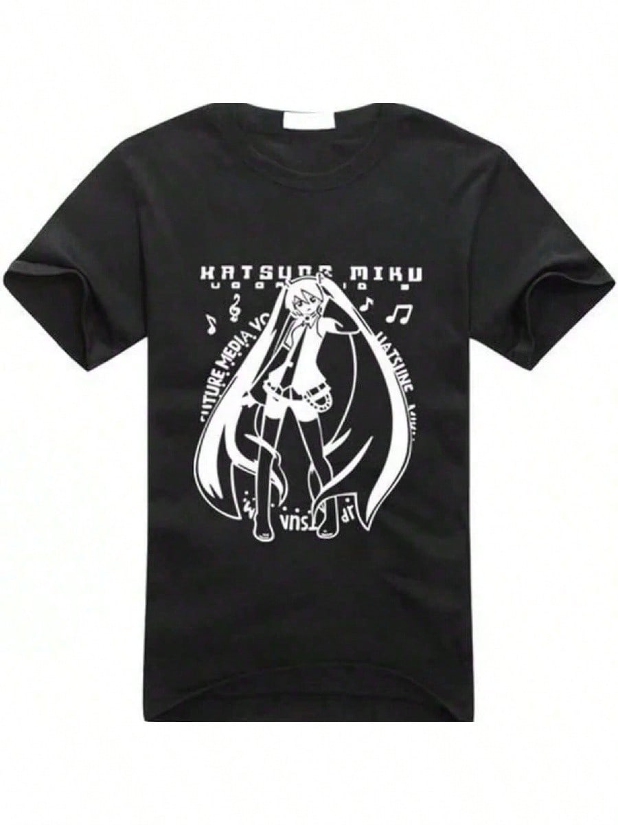 Japanese Anime VOCALOID 2 Miku Hatsune Short Sves Tee T-Shirt (XXL, Black).Jpg S разноцветный