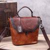 Nová Retro Kožená Dámská Taška Malá Kabelka Umělecká Kbelíková Taška Dámské Ramenní Tašky Messenger Originální Ruční Výroba