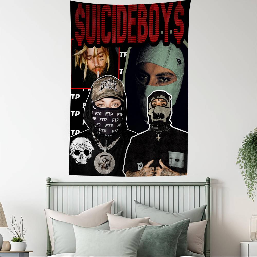 SSuicideboys G59 Cartoon Tapestry Art Science Fiction Room Home Decor Wall Hanging Home Decor