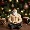 Quirky Christmas Tabletop Ornament Muscular Santa Claus Figurine, Funny Hilarious Resin Strong Statue, Novelty Statue Collectible Desktop for