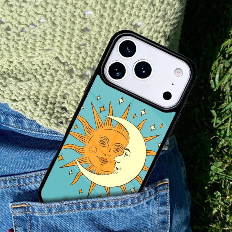 Lustige Sonne Mond Handyhülle Hülle Kompatibel mit für IPhone 17air 16e 15 14 13 12 11Pro Max 17 Air