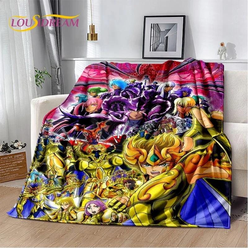 Cartoon Saint Seiya 3D Retro Soft Flannel Blanket for Beds Bedroom Sofa Picnic,Throw Blanket for Cover Outdoor Leisure Nap Gift