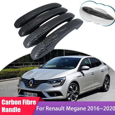 Carbon Fiber Door Handle Cover for Renault Megane 4 MK4 IV 2016 2017 2018   Car Protection Accessories Styling Stickers