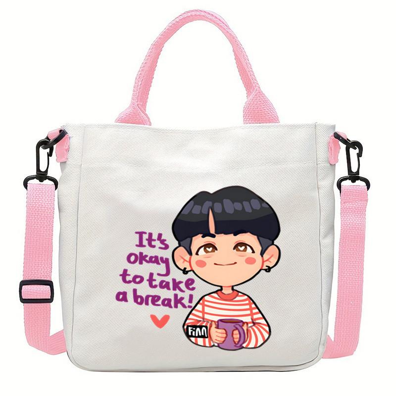 Multi-color KPOP Stray Felix Printed Crossbody Bag Canvas Shoulder Bags