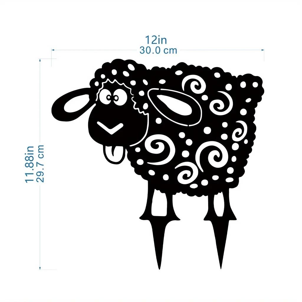 Enhance Your Garden with Metal Sheep Yard Art Silhouette. Adds a Touch of Whimsy and Charm To Home and Wall Decoration