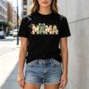 Patchwork Mama Letter Print T Shirt Unisex Bow Floral Short Sleeve Cotton Casual Mom Tees Y2k Clothes Harajuku Oversized T Shirt