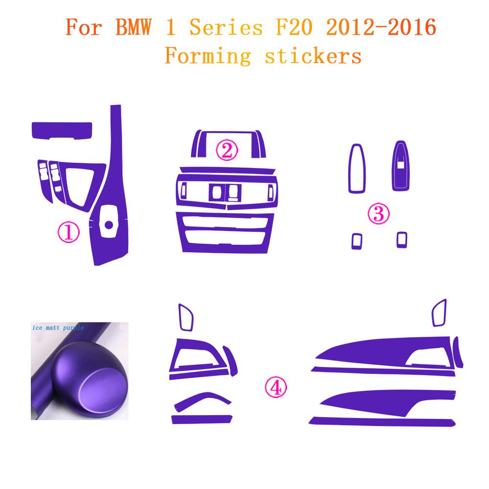 For BMW 1 Series F20 2012-2016 Interior Central Control Panel Door Handle 5D Carbon Fiber Stickers Decals Car Styling Accessorie