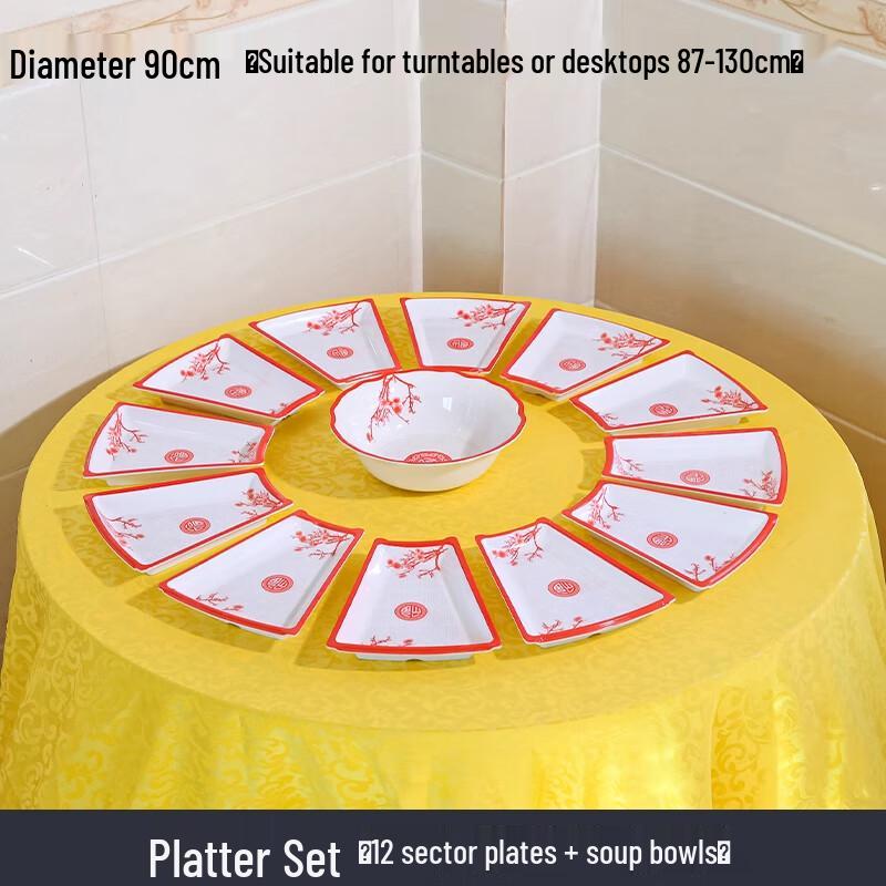 Melamine Round Table Serving Platter Set