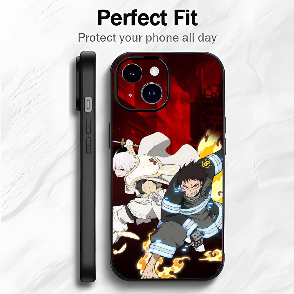 Mutige Aktion Japanischer Anime F-Fire Force Handyhülle Handyhülle Weiche Verpackung Leicht Für iPhone17 16 15 14 13ProMax