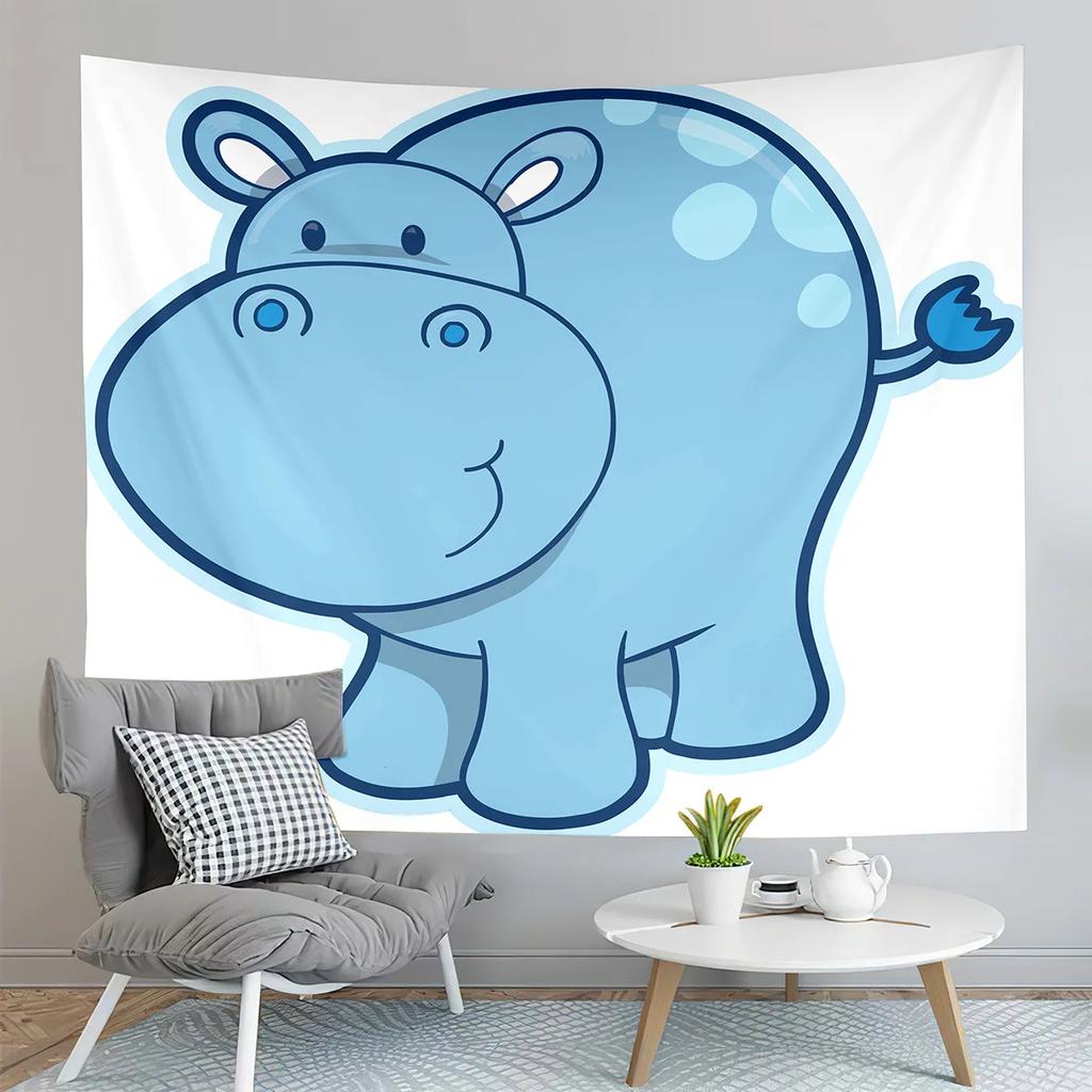 Cartoon Baby Animals Tapestry Cute Tiger Tapestry Creative Theme for Children Wall Hanging Living Room Bedroom Dorm Tapestries