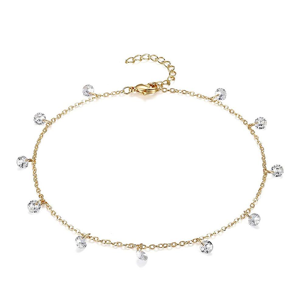 

Simple Tennis Anklet For Women Gold Color Stainless Steel Cubic Zirconia Foot Leg Chain Ankle Bracelet Women Beach Jewelry 2025