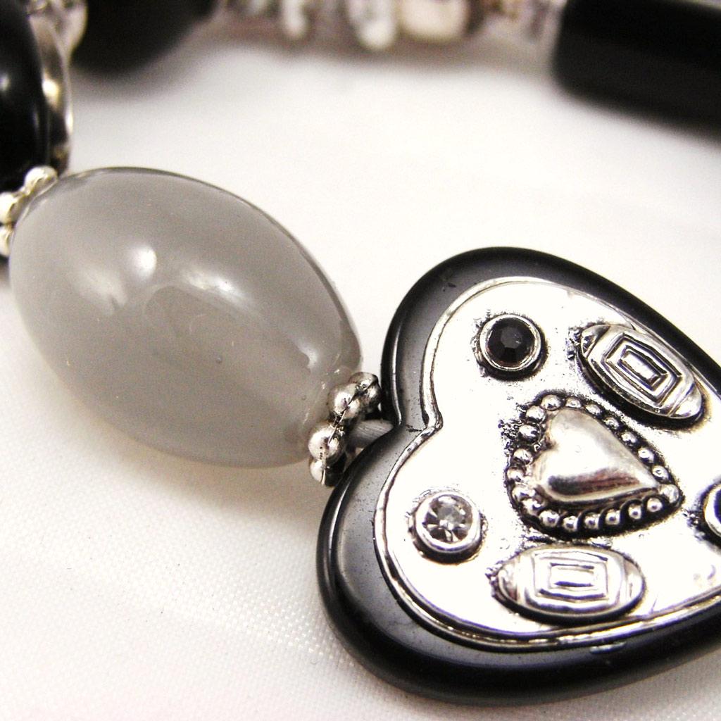 Les Trésors De Lily [F4237] - Black 'Babouchka' Designer Bracelet