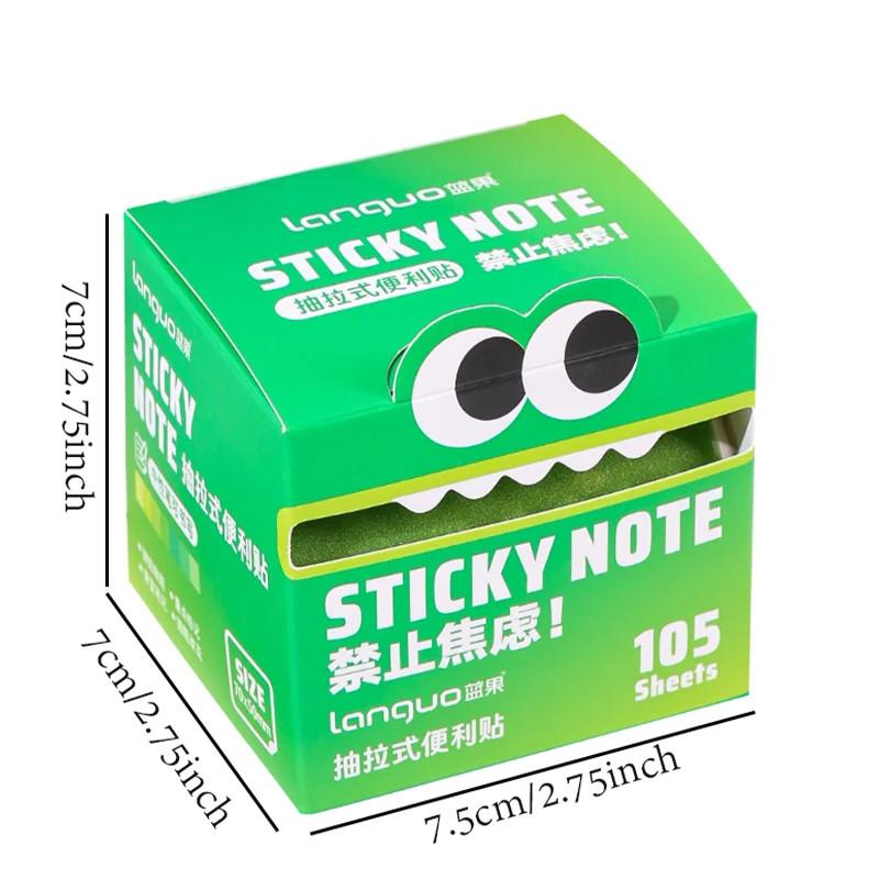 105sheets/box Transparent Kawill Pull-Out Sticky Notes Self-Adhesive Memo Pads For Office School DIY Stationery Notes