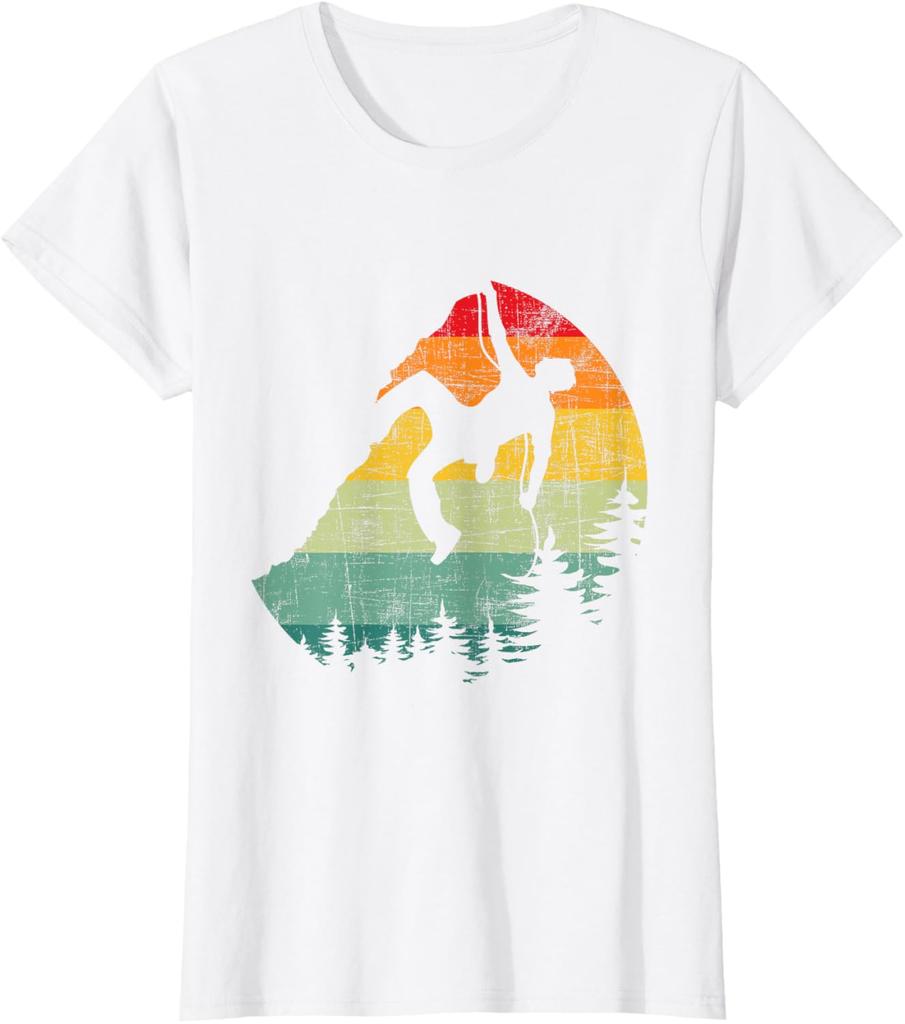 Retro Vintage Mountain Climber Rock Climbing Bouldering TShirt
