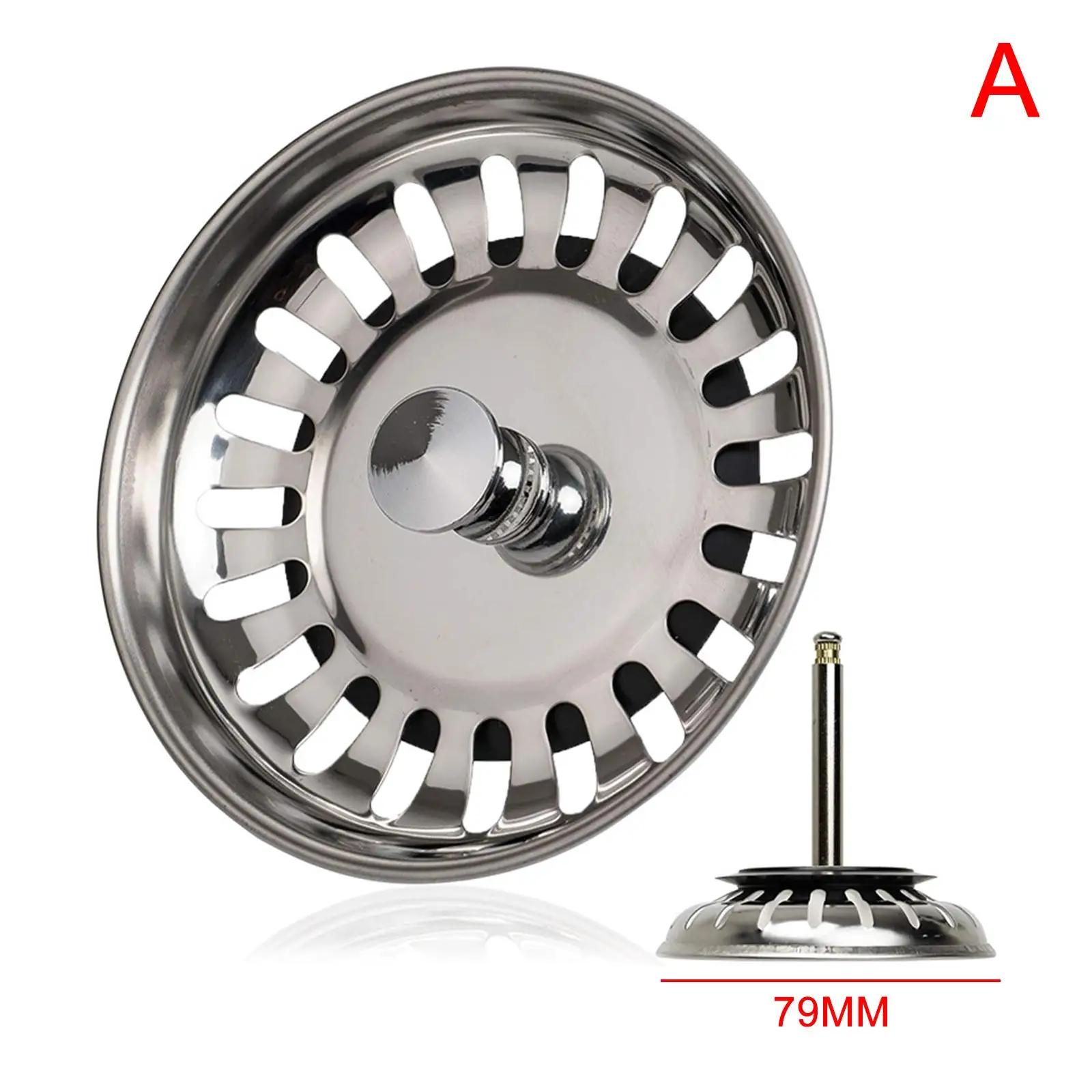 

79/82mm Kitchen Vegetable Washing Sink Steel Strainer Plug Waste Basket Drainer Basin Filter Stopper Strain Water Leach Sin W1N8
