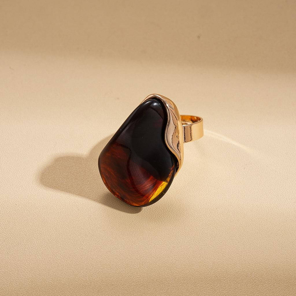 Exaggerated Irregular Geometric Resin Rings for Women Men Bohemian Personality Adjustable Large Ring Holiday Jewelry Accessories