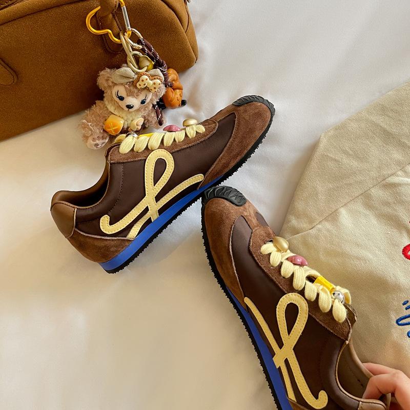 Yang Mi Has the Same Ballet Training Shoes for Women's 2025 Spring New Casual Sports Shoes, Advanced Color Matching Forrest Gump Shoes for Women