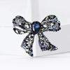 Vintage Rhinestone Bow Brooch for Women Unisex Office Party Friend Gifts Jewelry Accessories