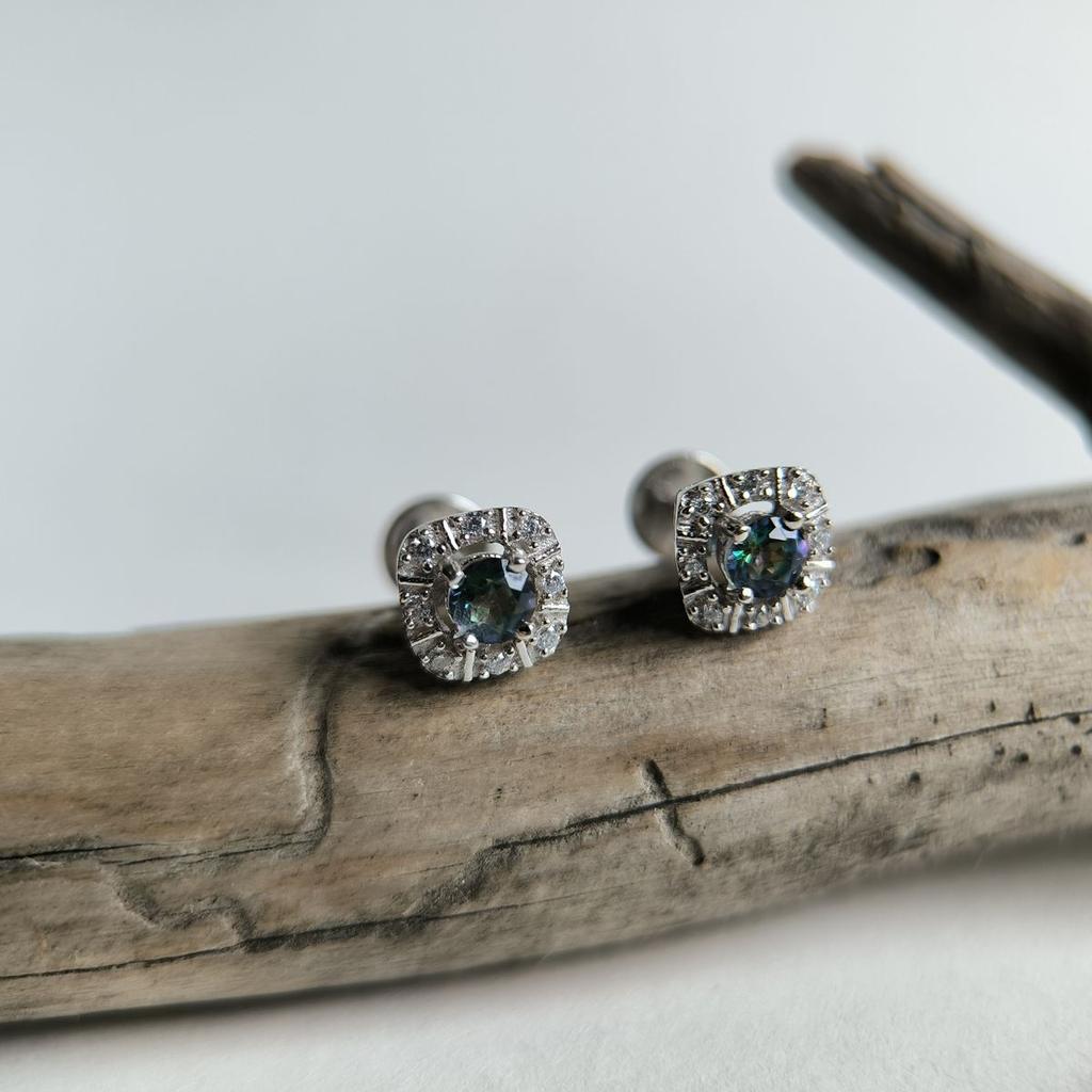 Srebrne kolczyki z mistycznym topazem 0.732ct (2190417)