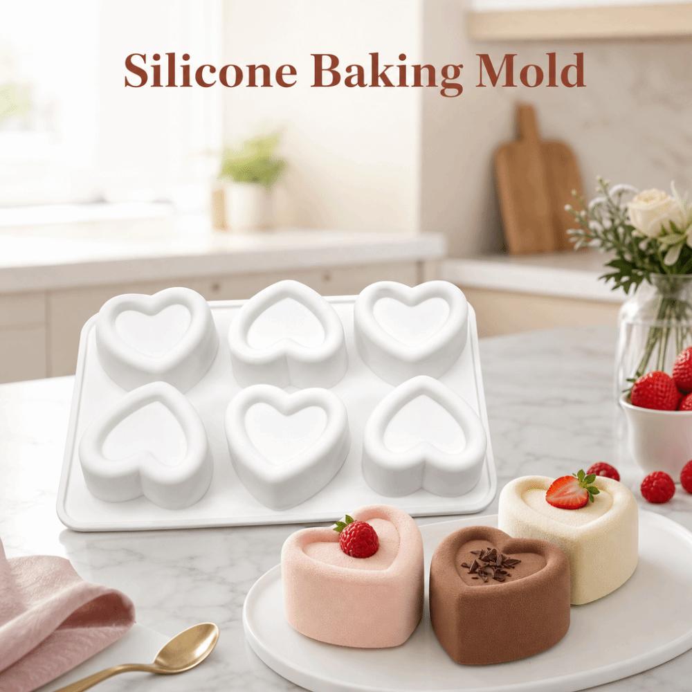 6 Cavities Silicone Chocolate Mould 3D Mousse Cake Mold Jelly Pudding Mold  Kitchen Baking