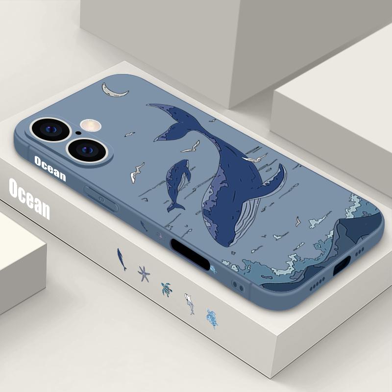 Shark Animal Patterned Phone Case For Samsung Galaxy S25 Ultra S24 S23 S22 Plus S21 FE A15 A16 A35 A36 A54 A55 A56 5G Shockproof Soft TPU Lanyard Case