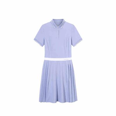 Color Block Soft Comfortable Breathable Versatile Short Sleeve Dress Women Dresses Twilight-Ice-Blue 162527205-1