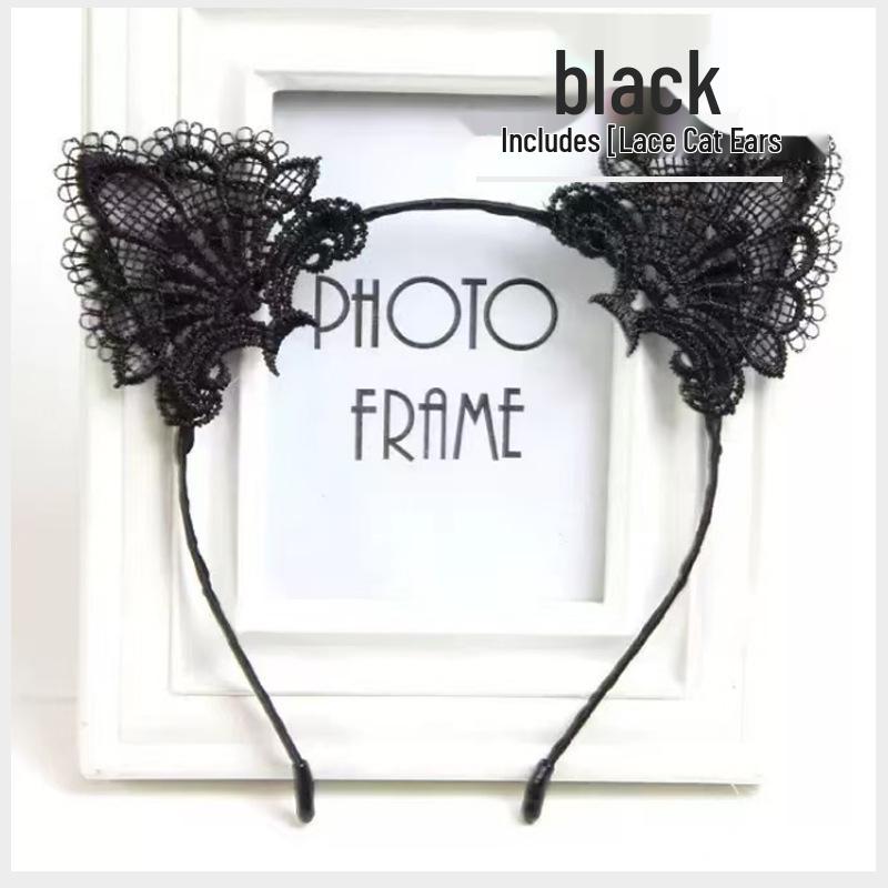 Tiara Fofa de Gato e Orelhas de Coelho para Cosplay, Acessórios de Cabelo Kawaii Estilo Soft Girl Japonês para Fotos