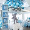 Blue Baby Shower Boxes Boy Girl Transparent Balloon Box Baby Shower Decorations Boxes Block Babyshower Birthday Party Supplies