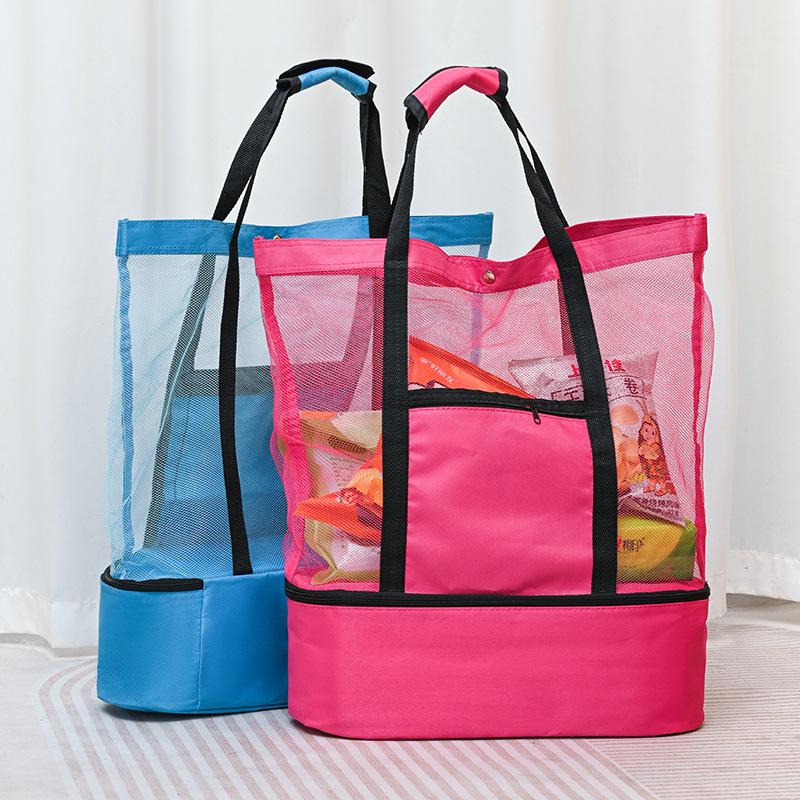 Portable Insulated Picnic Bag: Double-Layer Ice Bag with Shoulder Strap for Men and Women