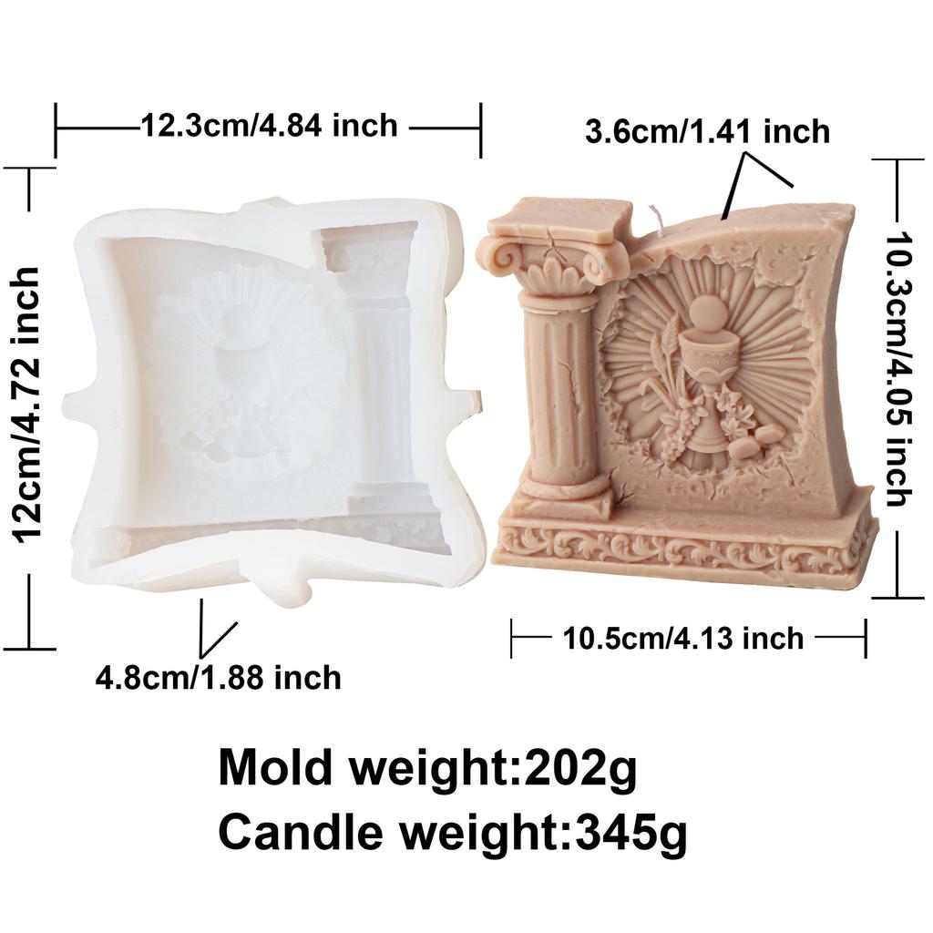 Roman Pillar Virgin Statue Candle Silicone Mold Roman Pillar Virgin Mary Angel Sculpture Resin Silicone Mold Jesus Candle Mold