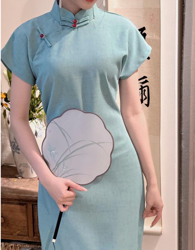 2025 Slimming Long Cheongsam with Raglan Sleeves