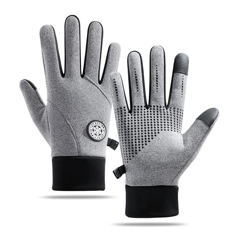 Warm Gloves for Men and Women Outdoor Cycling Water-splashing Fitness Full Finger Sports Windproof Anti Slip Anti Slip Plus Velvet Gloves