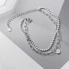 Hermosa J W023 925 Silver Bracelet Silver Bracelet Daily Women's Layered Clip Two-Row Bracelet