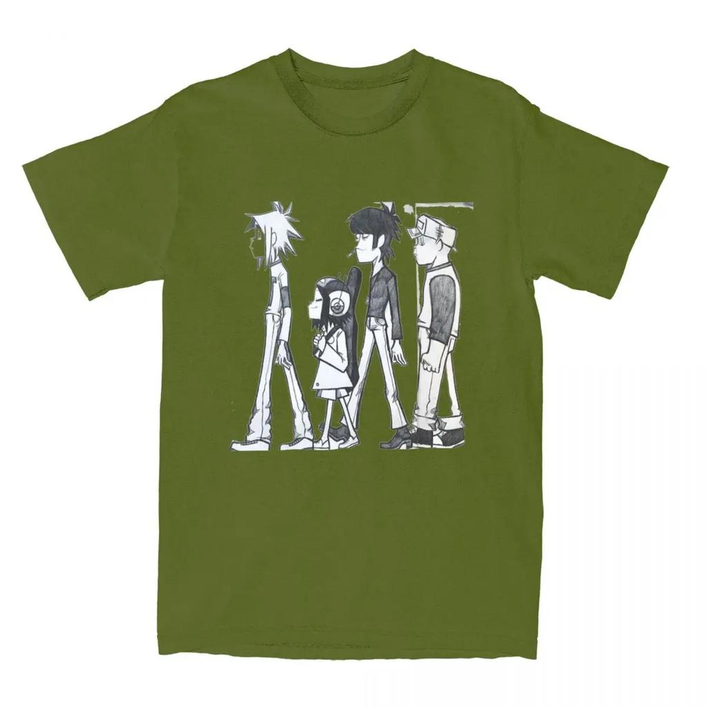 Death Metal Band Gorillaz T Shirts Men's 100% Cotton Leisure T-Shirts Round Neck Trending Tees Short Sleeve Clothes 4XL