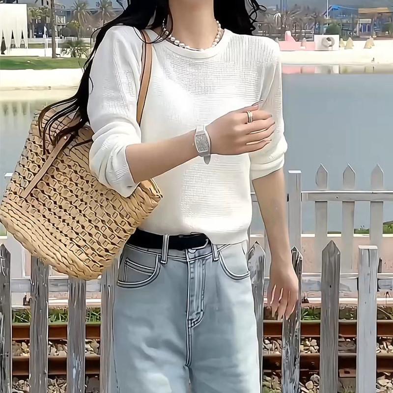 Dámský pletený kardigan z ledového hedvábí - Korejský styl, Lehký, Krátká šála se zadním rozparkem a vázáním, Perfektní svrchní oděv proti slunci