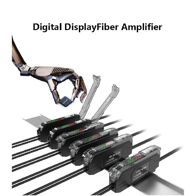 Fiber Optic Sensor Amplifier Digital Display and Economy Style Optical Photoelectric Switch 10-30V DC 3-wire NPN PNP Fiber