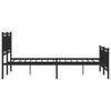 Metal Bed Frame with Headboard and Footboard Black 150x200 Cm