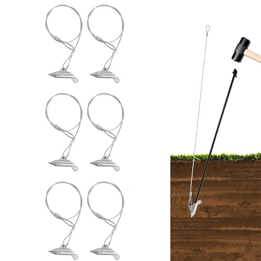 6x Ground Anchors 30.71'' Long Multipurpose Heavy Duty Easy Hook Anchor for Fence Carports Fixing